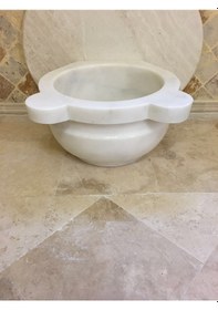 Resim Beyaz Düz Mermer Kurna 