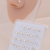 Resim 20 adet Burun Piercingi ile Zirkonya] HITIZZY 20 adet 4mm Şık ve Sevimli Burun Piercingi, Gümüş Renkli Dört Uçlu Zirkonya Vücut Piercing Takı, Sentetik Zirkonya, Bakır, Tüm Mevsimler, Günlük ve Hediye Giyim, Sevgililer Günü 