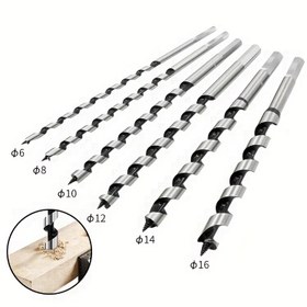 Resim 230/460mm Uzatılmış Matkap Tüm Matkap Uçları Seti 6/8/10/12/16/25mm Rulo Uçlu El Aletleri Ahşap İşleme Matkaplama için 