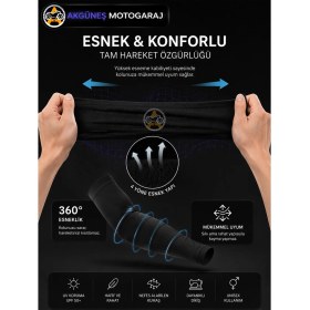 Resim Akgüneş Motogaraj Motosiklet Kol Çorabı Siyah - Uv Korumalı, Nefes Alan, Ter Tutmayan, Esnek Unisex Kol Kılıfı 
