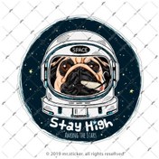 Resim Msl137 Astronot Kopek Sticker 