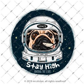 Resim Msl137 Astronot Kopek Sticker 