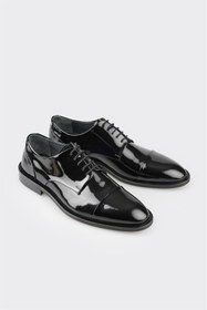Resim Elle Shoes Siyah Deri Erkek Klasik Ayakkabı 