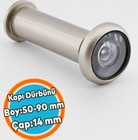 Resim NZB Ayarlanabilir Kapı Dürbünü Çelik Kapı Saten 50-90 mm Çap 14 mm 