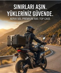 Resim Aerıx Motosiklet Arka Çantası 50l Scooter & Kurye Uyumlu, Su Geçirmez Siyah 