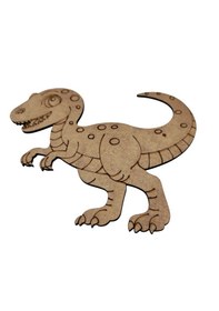 Resim Ahşap Boyanabilir Dinozor Figürü T-rex 16x13 Cm - 3mm Mdf Eğitici Boyama Seti 10 Adet 