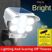 Resim 1/2 adet-77 LED Dış Mekan Güneş Işıkları, Kamera Gibi Görünüm, Hareket Sensörü ile. Güneş Işığı Kontrol Sensörü, Güneş Spot Işığı, Modern Güvenlik Kamerası, Kolay Kurulum, 3 Aydınlatma Modu. Çitler, Kapılar, Garajlar, Depolar ve Rv'ler için Uygun. 