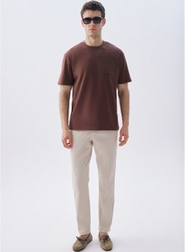 Resim Mudo Erkek Taş Rengi Tapered Fit Chino Pantolon 