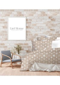 Resim Flanel Pazen Kumaşından Tek Kişilik Nevresim Seti %100 Pamuk/cotton Kahverengi - Krem 