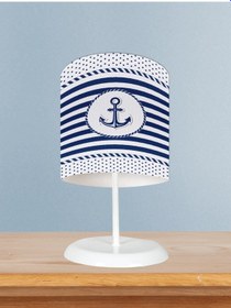 Resim Mekta Home Bebek Ve Çocuk Odası Denizci Çapa Desenli Abajur 
