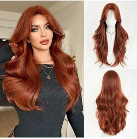 Resim Userfriendly11 C-0448-1 Kadın Gevşek Dalga Peruk Moka Kırmızı %150 Yoğun Isıya Dayanıklı Doğal Görünüm 71cm 