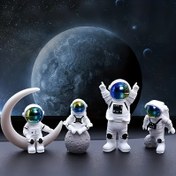 Resim 4 adet Astronot Heykeli, Masa ve Oturma Odası TV Dolabı İçin Dekorasyon 