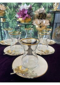 Resim Paşabahçe Pandoranin Kutusu 6 Li Hedi Yeli K Çeyi Zli K Kelebekli Çay Seti Krem 