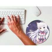 Resim WuW Anime Kız Yuvarlak Kaymaz Taban Mouse Pad 