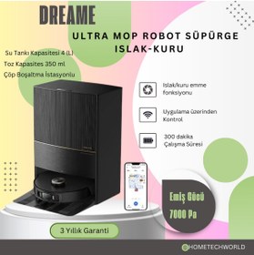 Resim Dreame DREAMEUltra Mop Robot Süpürge Siyah 