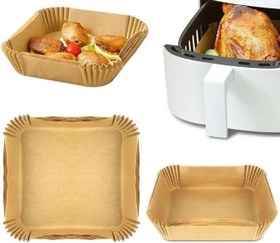 Resim Bybaby Airfryer Pişirme Kâğıdı, Fritöz Yağlı Kağıdı, Yanmaz Kağıt 25 Adet (Kare) 