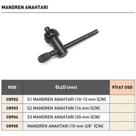 Resim Fett 20mm Harvest Mandren Anahtarı 