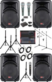 Resim Lastvoice Ample Classy-paket-4 Aktif Hoparlör Ve Mixer Full Ses Sistemi Seti 