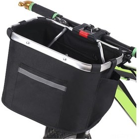 Resim Dianziye Katlanır Bisiklet Sepeti - Su Geçirmez, Yansıtıcı Şeritli, 5kg Taşıma Kapasiteli Siyah 