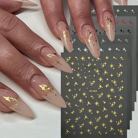 Resim Y2K tarzı parlak altın ve gümüş lazer mini yıldız tırnak etiketleri - Kendinden yapışkanlı, dört/sekiz uçlu yıldız Fransız metalik bronz dekal, geometrik desen, plastik, tek kullanımlık, fantezi tema, tırnak sanatı malzemeleri, tırnak sanatı etiketleri | Y2K moda tırnakları | Kendinden yapışkanlı tırnaklar, tırnak sanatı süsleri, tırnak etiketi tırnak sanatı için, tırnak sanatı etiketi, tırnak etiketi, tırnak yıldız etiketi, geometrik tırnak etiketi, tırnak sanatı etiketi büyük paket, tırnak k 