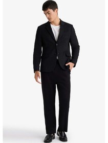 Resim Defacto Regular Fit Beli Bağcıklı Düz Paça Eşofman Altı E7829ax25aubk81 Siyah 