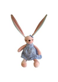 Resim Uzun Kulaklı Tavşan Peluş Oyuncak Sevimli Uyku Oyun Arkadaşı 35 Cm Mavi 