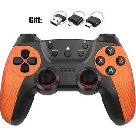 Resim Turuncu-kablosuz Gamepad Pc Ps3 Android Telefon İçin Tv Kutusu 2.4g Kablosuz Oyun Kolu Joypad Usb Pc Oyun Denetleyicisi Xiaomi Otg Akıllı Telefon İçin 