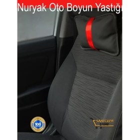 Resim Saab 9000 1984-1998 Oto Koltuk Kırmızı Şerit Boyun Yastığı 2 Adet 