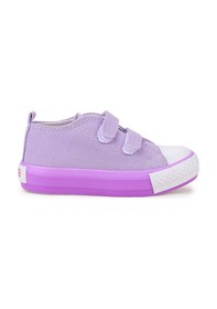 Resim Kiko Kids Linen Cırtlı Kız Bebek Keten Spor Ayakkabı Lila 