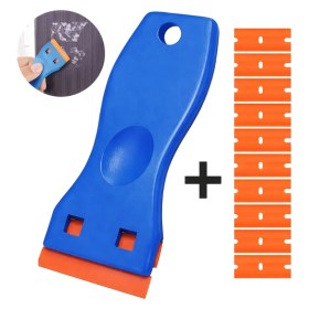 Resim Techmore Çok Amaçlı Plastik Kazıyıcı ve 10'lu Yedek Bıçak Seti (Metal Içermez) 