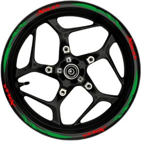 Resim Xmax Kırmızı Yazılı Yeşil Reflektif Pençe Şeritli 002 