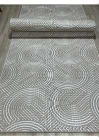 Resim Arbese Vizon Kaymaz Tabanlı Kesme Yolluk Kabartmalı Koridor Mutfak Salon Halısı 