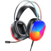 Resim Digital Computer Home Aweı GM-11PRO Renkli Işıklı Oyuncu Kulaklığı E-Spor USB Kablolu Kulaklık-Siyah (Yurt Dışından) 
