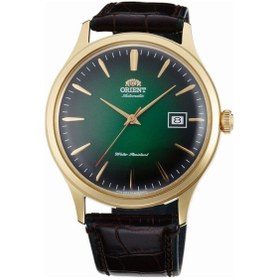 Resim Orient Tac08002f0 Kurmalı Otomatik Deri Kahverengi Yeşil Kadran Kristal Mineral 42 Mm Erkek Kol Saati Altın 