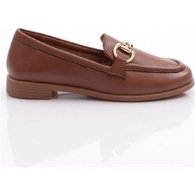 Resim Dgn 1852 Kadin Metal Aksesuarli Loafer Ayakkabi Ceviz 