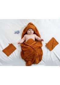 Resim Eifin Bambu Balık Nakışlı Bebek Havlu Kundak Ve Kese Seti 0 - 24 Ay Pembe 
