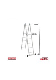Resim Beykon 7+7 Alüminyum Katlanır Çok Amaçlı Merdiven 
