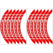 Resim Bajaj Reflektör Kırmızı Dominar Uyumlu Geniş 1 Set Jant Şeridi 
