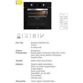 Resim Silverline BO65E4B01 S4 Ankastre Fırın Siyah 