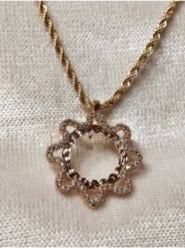 Resim GEZERGOLD TAKI Kadın Çeyrek Altın Takılan Kolye 22ayar Altın Kaplama Zirkon Taşlı 