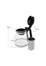 Resim Fakir Temper, Temper İnox, River 2in1, Temper Rouge İle Uyumlu Çelik Süzgeçli Cam Demlik - 1500 Ml 