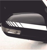 Resim Sticker World Beyaz Yan Ayna Şerit Sticker Sağ-sol 20*3 cm 