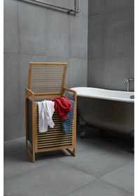 Resim Porsima Pbt-350 Ahşap Bambu Kirli Sepeti Çok Amaçlı Banyo Düzenleyici Kirli Çamaşır Sepeti Organizeri Gri 