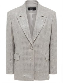 Resim Crystal-Embellished Tailored Blazer - 34 / Gray 