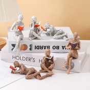 Resim 3 parçadan oluşan 1 set, reçine okuma figürü heykeli - modern soyut tarz sanat süsü, 2 renk seçeneği, oturma odası, ofis, masaüstü, kitaplık için uygun iç mekan ev dekorasyonu, Noel, Yeni Yıl ve diğer tatil etkinlikleri için arkadaşlara ideal hediye 