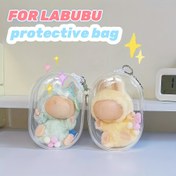 Resim 1 Adet Şeffaf PVC Bebek Saklama Çantası, LABUBU için Koleksiyon Kutusu, Anime Temalı, Yeniden Kullanılabilir, Taşınabilir Tasarım, Sırt Çantası Dekorasyonu İçin Uygun, Noel ve Sevgililer Günü Hediyesi 