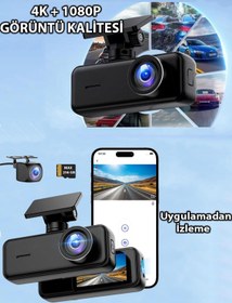 Resim nextbuy Araç içi Kamera 4K Dashcam ULTRA HD Gece Görüşü, Hareket Algılama Mobil Telefon Wifili Kamera BLM-70 