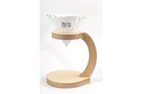 Resim Dtabliss V60 Filtre Kahve Demleme Set Cam Dripper / Pour Over Ahşap Stand Cam Seti V2 