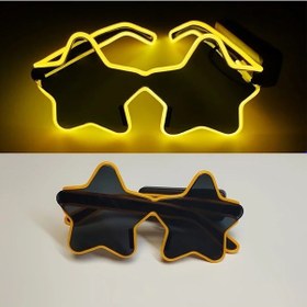 Resim Elmpaly Sarı Işıklı Gözlük Parti Aksesuarı Neon Ve Mavi Işık 