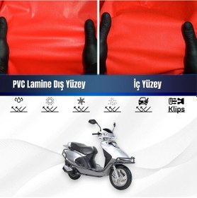 Resim Rks Spontını 125 Motosiklet Brandası Su Geçirmez Branda Kırmızı Branda Motor Branda M 